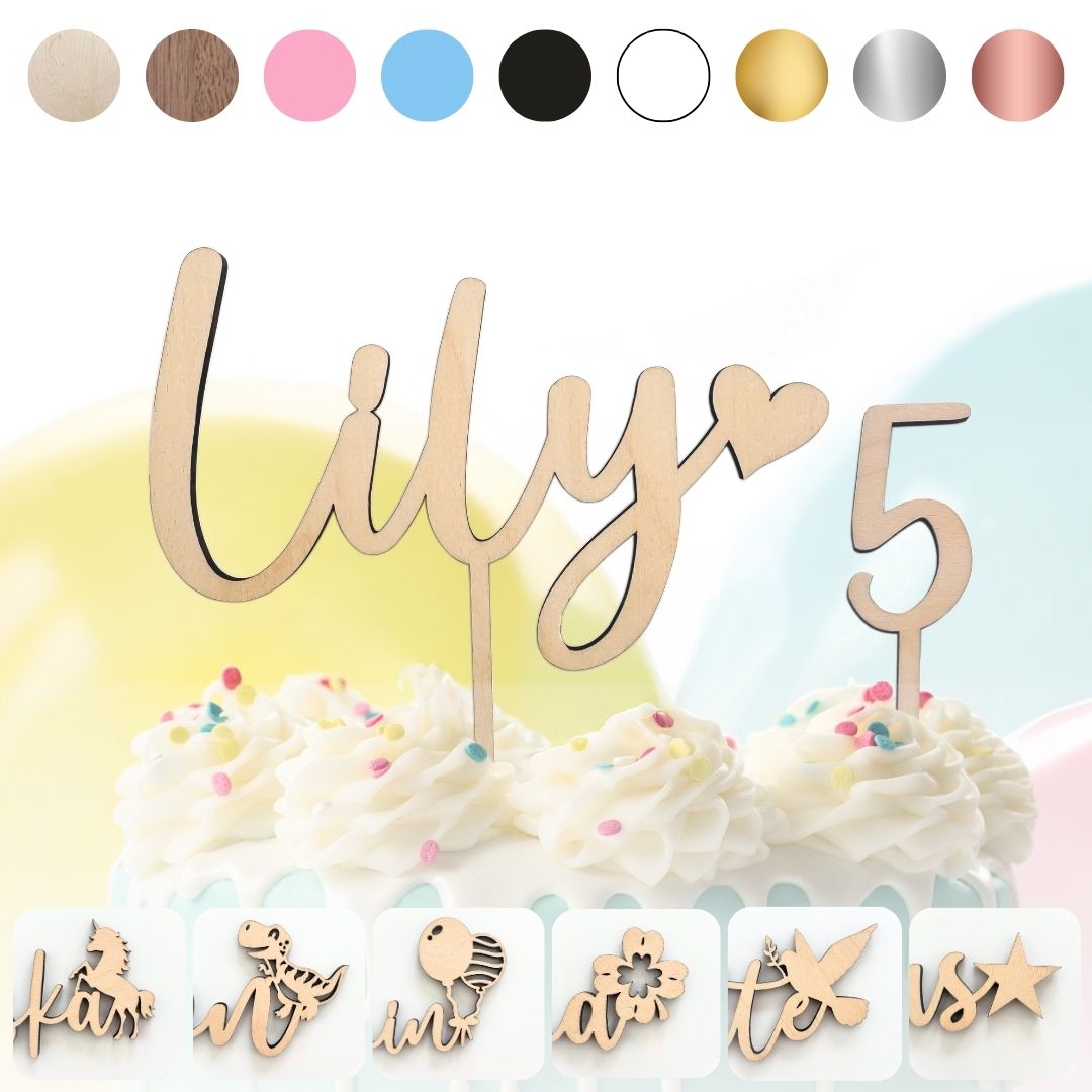 Cake Topper Name - Tortendeko Geburtstag - Suzu Papers