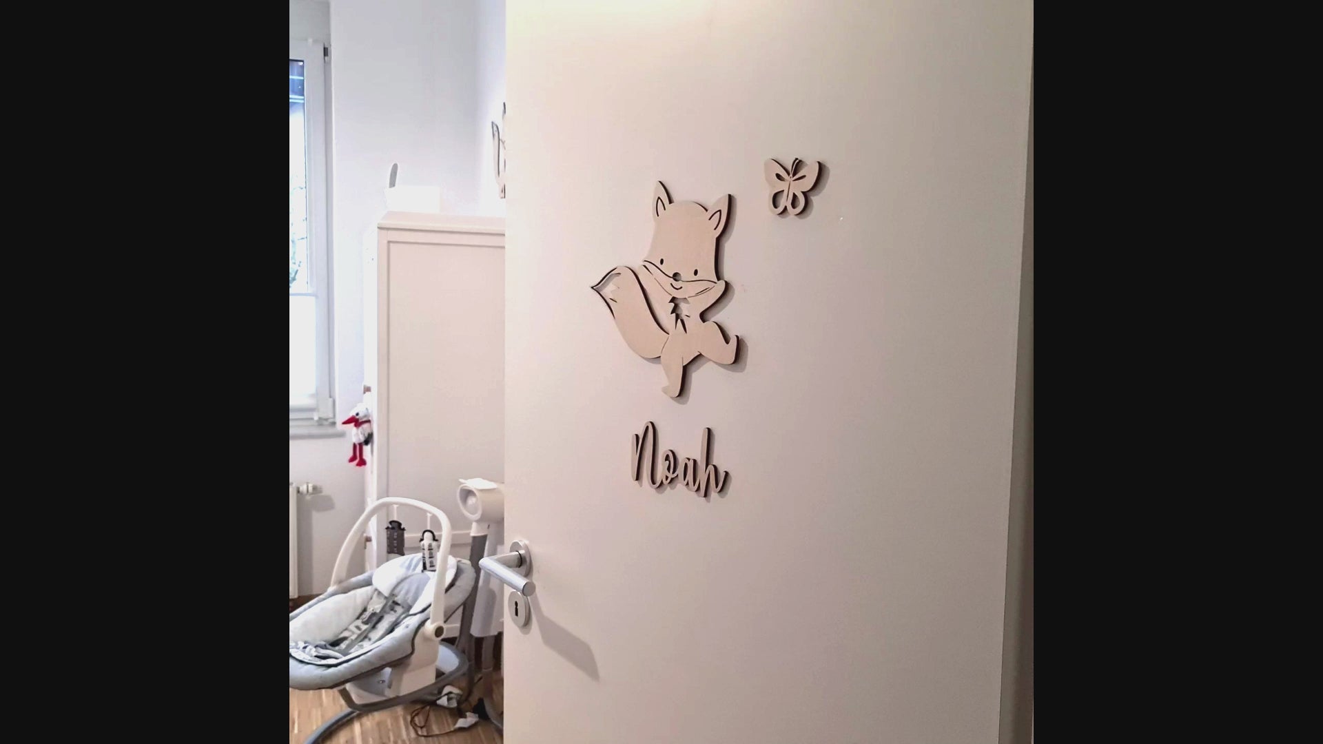 Türschild Kinderzimmer Holz mit Fuchs-Motiv - Suzu Papers