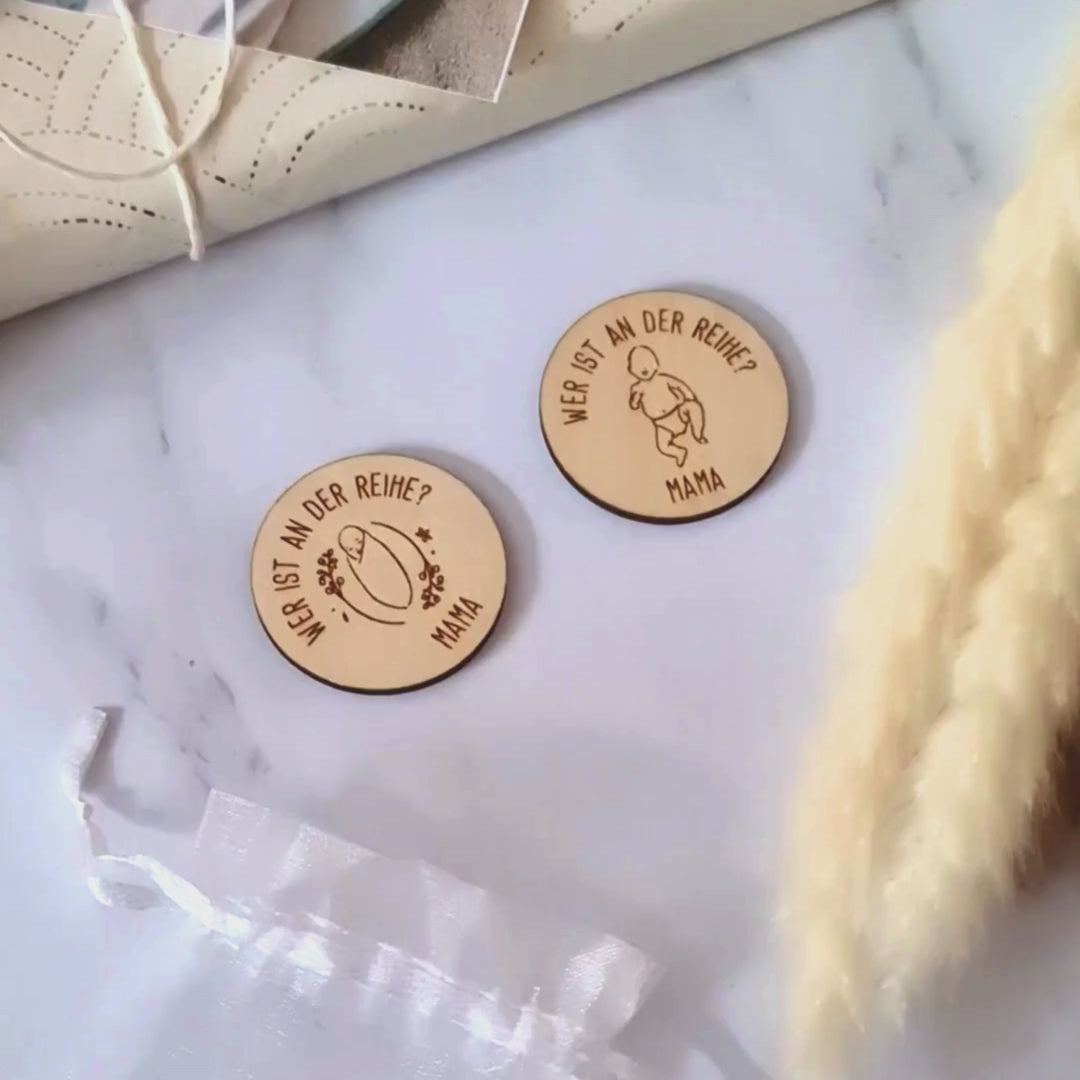 Lustige Entscheidungsmünze Für Neue Eltern – Wer Macht Was? Aus Edelstahl, 30 Mm