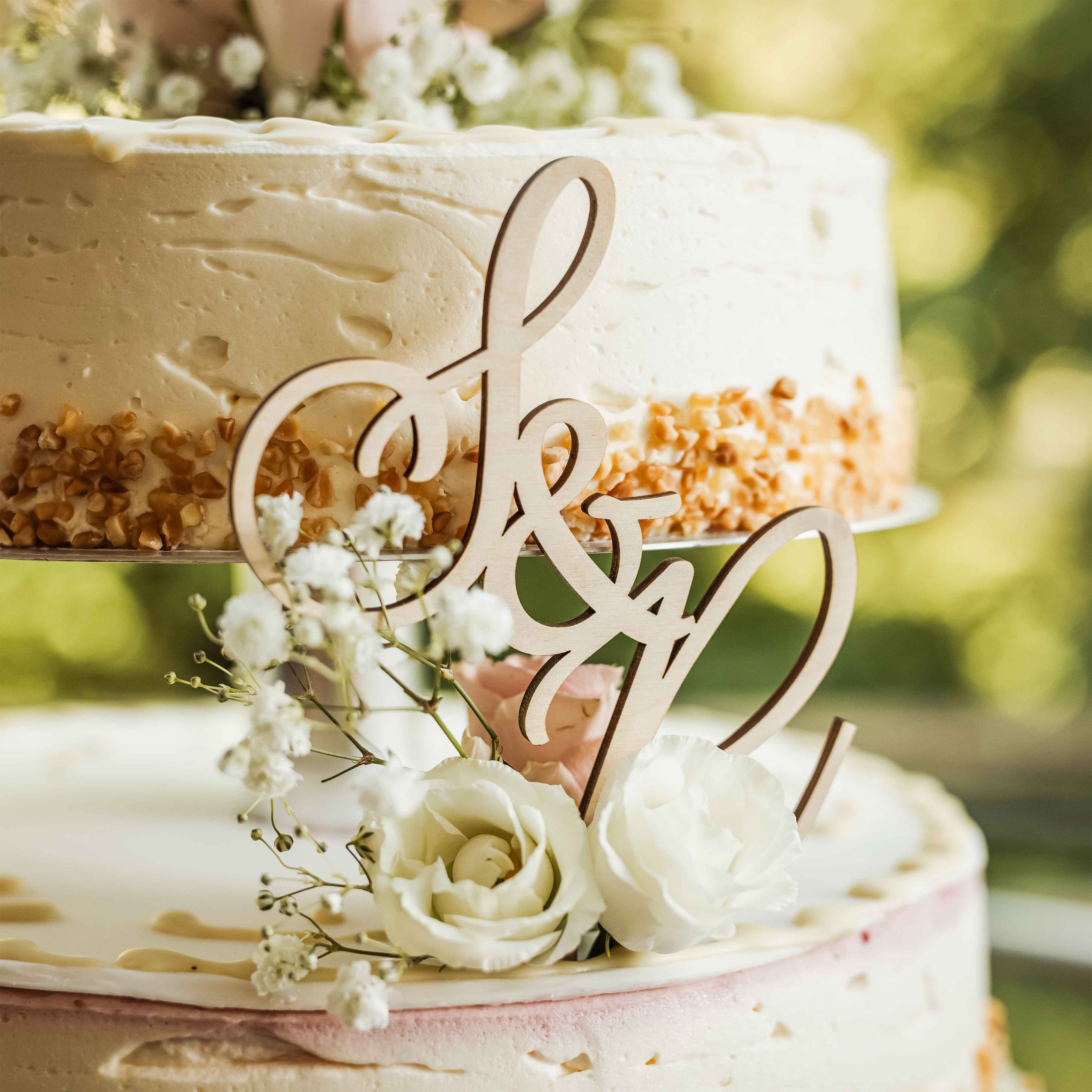 Cake Topper Initialen - Tortendeko Hochzeit
