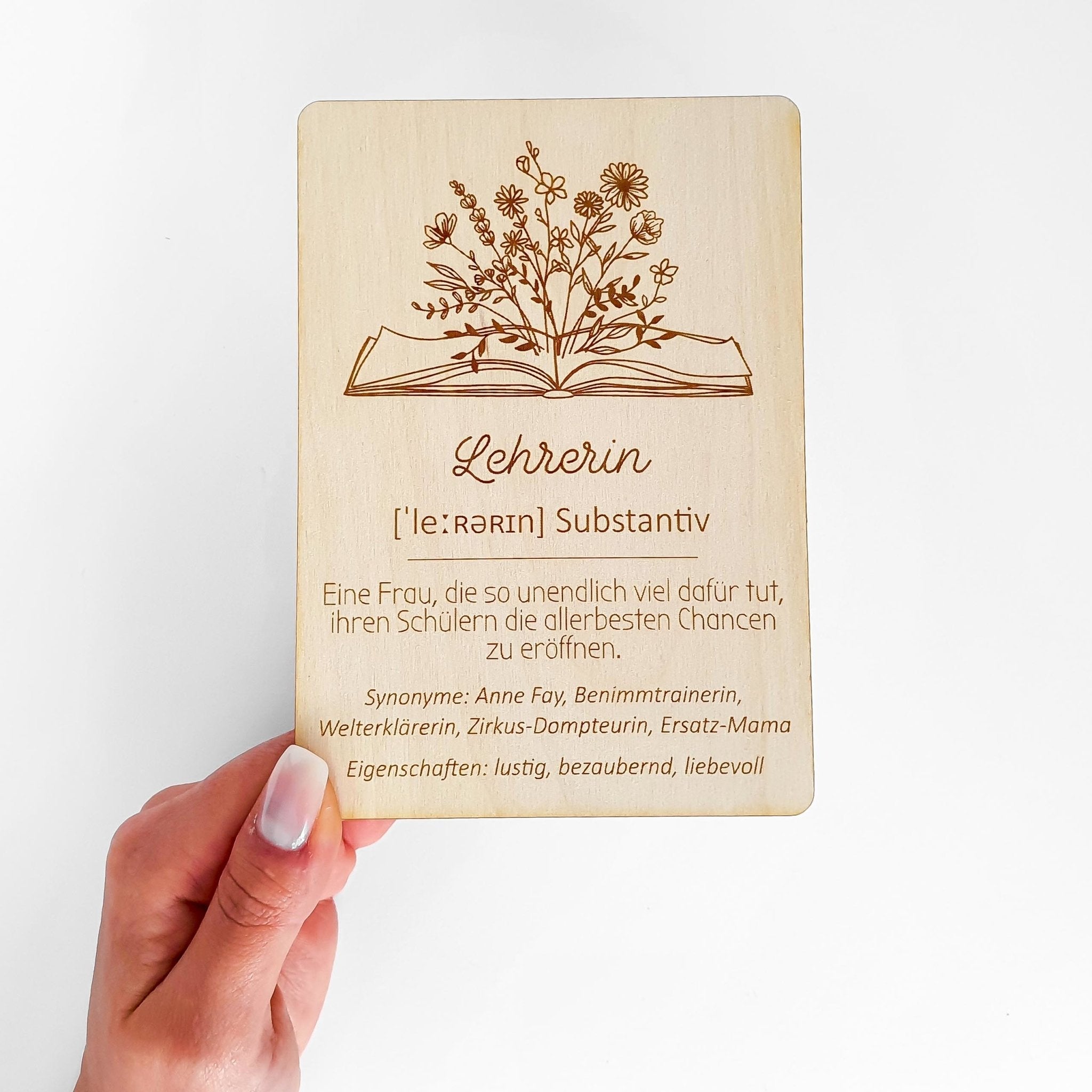 HUKUMA Dankeschön Geschenkset - Karte + Holz Kugelschreiber Mit Spruch In Geschenkbox