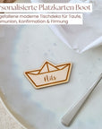 Boot Platzkarten Konfirmation - Tischkarten Taufe - Tischdeko Kommunion & Firmung - Suzu Papers
