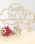 Baby Shower Torten Deko - Cake Topper für Welcome Baby Boy Torte - Suzu Papers