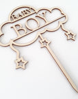 Baby Shower Torten Deko - Cake Topper für Welcome Baby Boy Torte - Suzu Papers