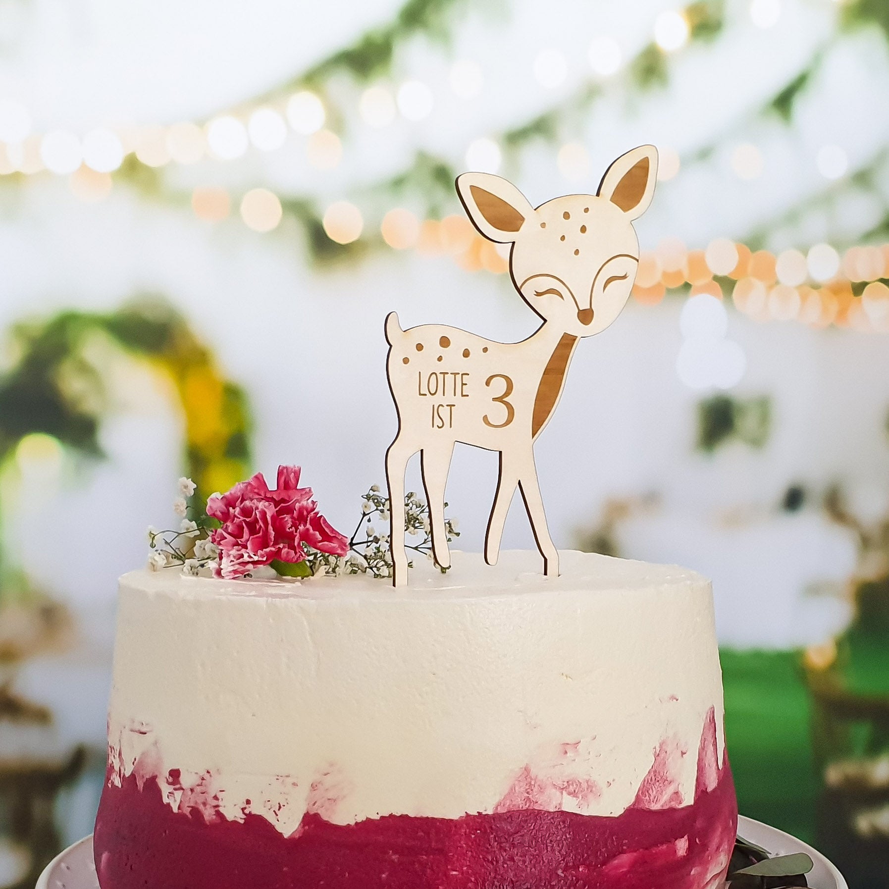 Cake Topper zum Kindergeburtstag für Mädchen Reh Motiv Suzu Papers