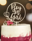Cake Topper Boy or Girl Deko für Torten - Gender Reveal Party Deko - Gender Reveal Torten Deko - Suzu Papers