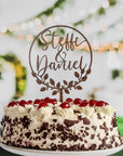 Cake Topper Greenery - Hochzeitstorte Topper personalisiert - Suzu Papers