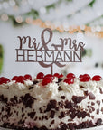 Torten Topper Hochzeit Mr & Mrs personalisiert - Suzu Papers