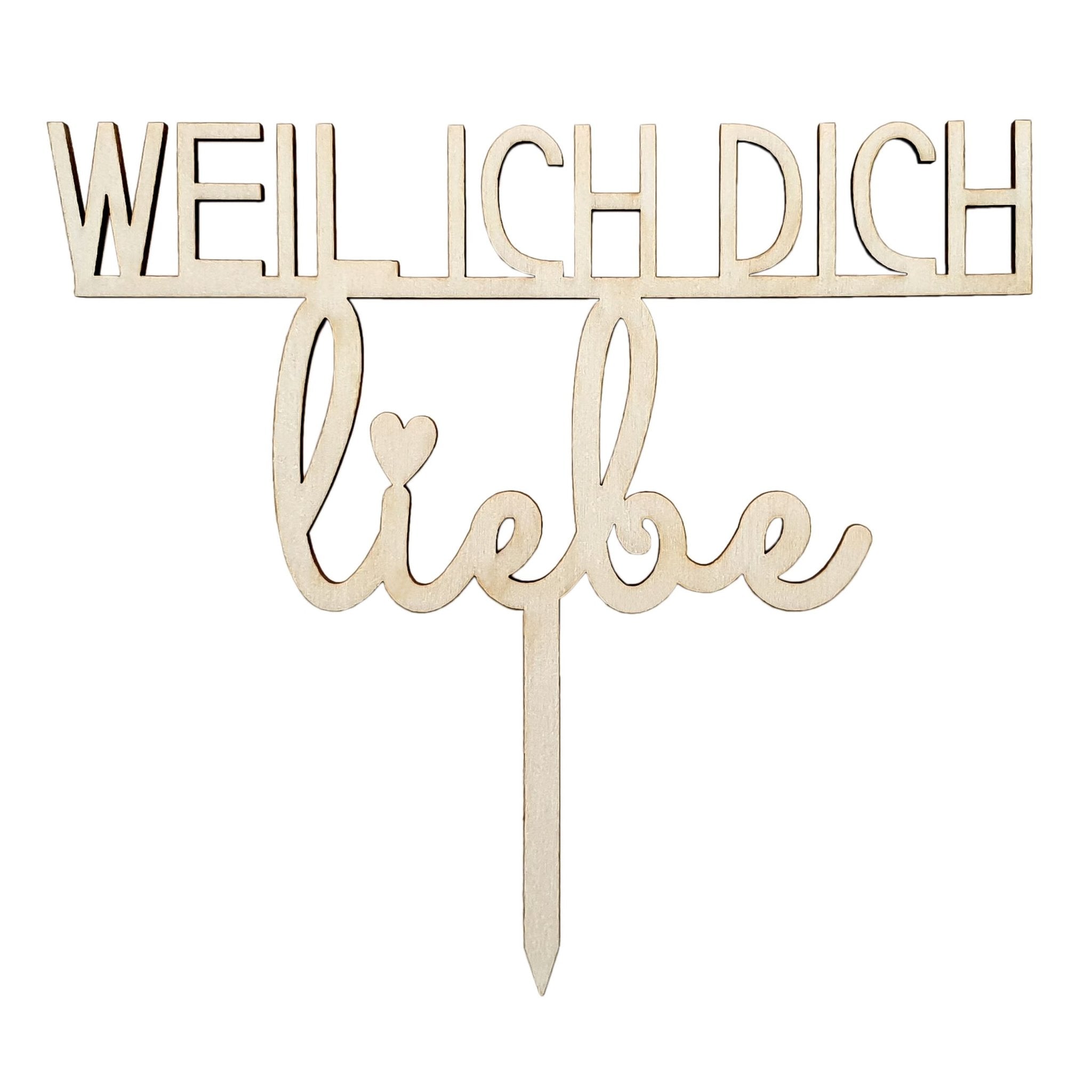 Weil ich dich liebe Cake Topper - Suzu Papers