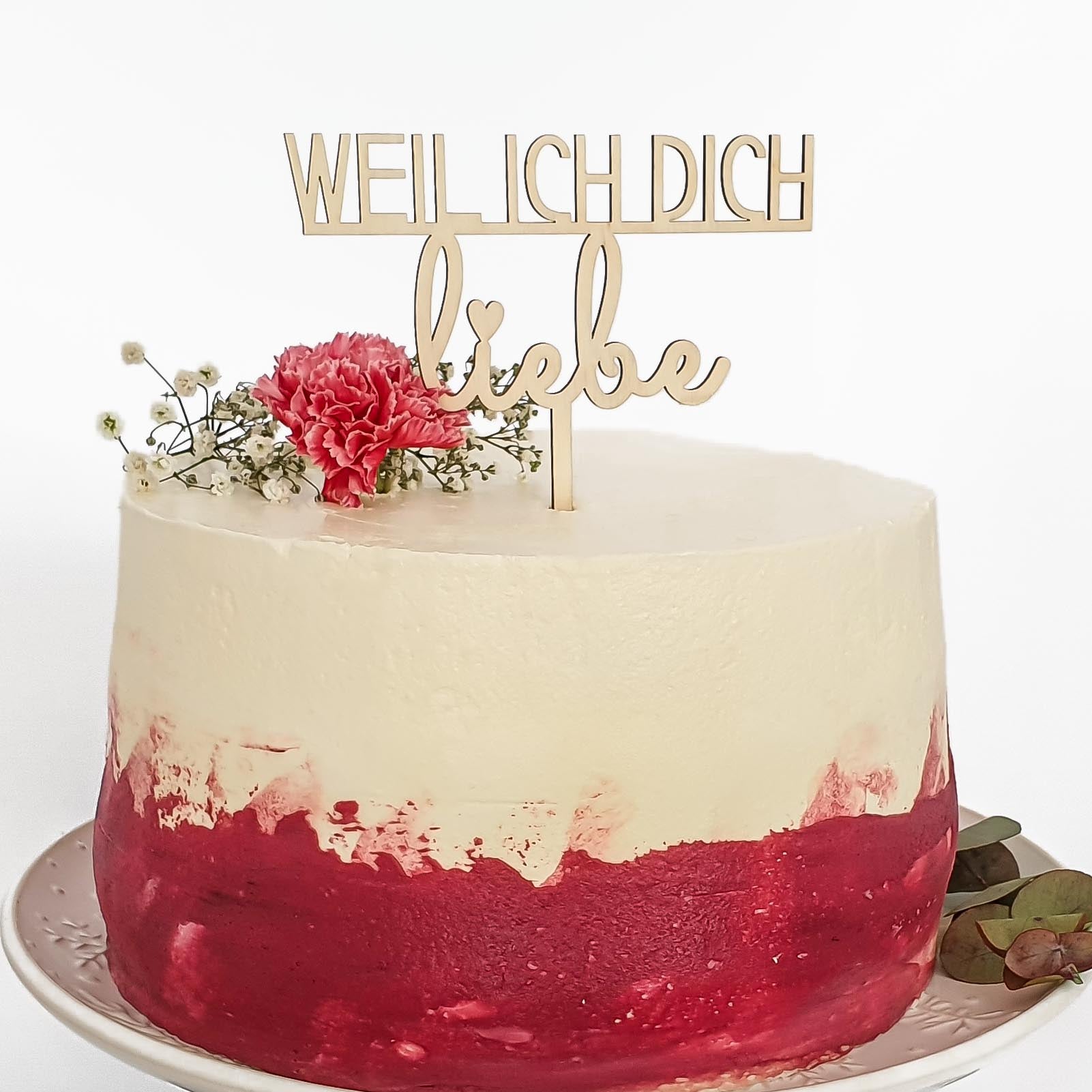 Weil ich dich liebe Cake Topper - Suzu Papers