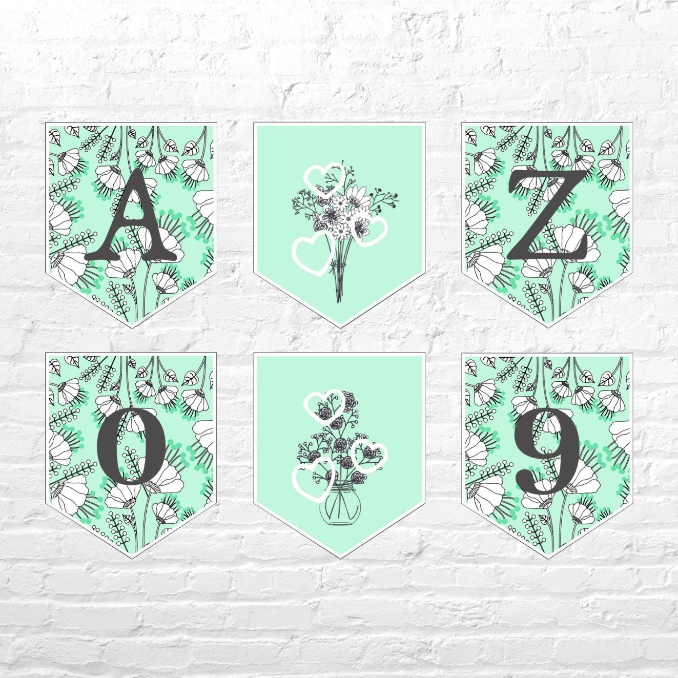 DIY Wimpelkette Clipart - Banner zum Selbstausdrucken - Suzu Papers