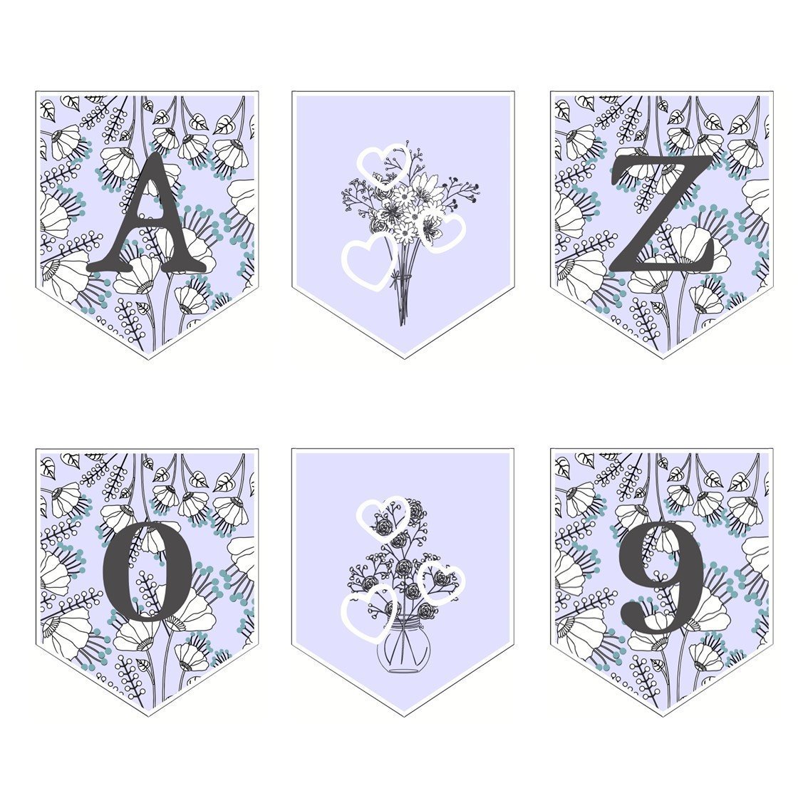 DIY Wimpelkette Clipart - Banner zum Selbstausdrucken - Suzu Papers