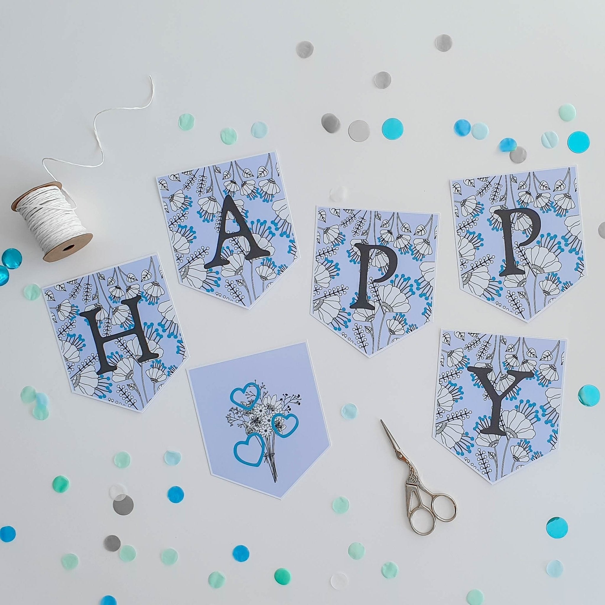 DIY Wimpelkette Clipart - Banner zum Selbstausdrucken - Suzu Papers