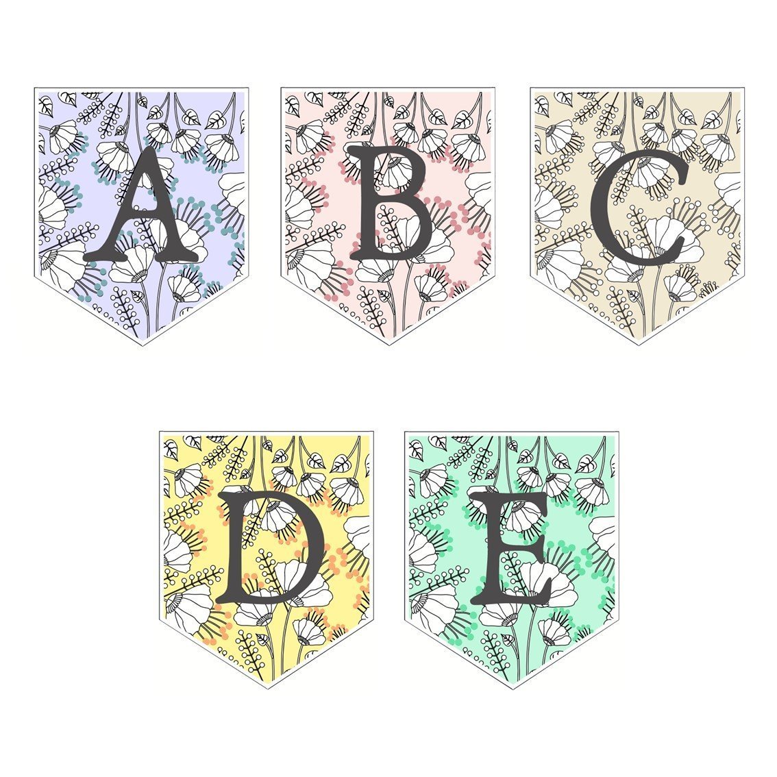 DIY Wimpelkette Clipart - Banner zum Selbstausdrucken - Suzu Papers