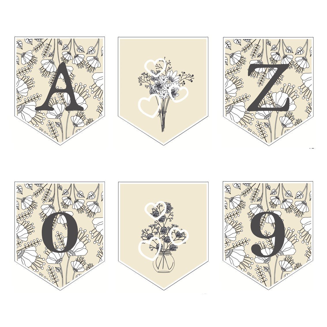 DIY Wimpelkette Clipart - Banner zum Selbstausdrucken - Suzu Papers