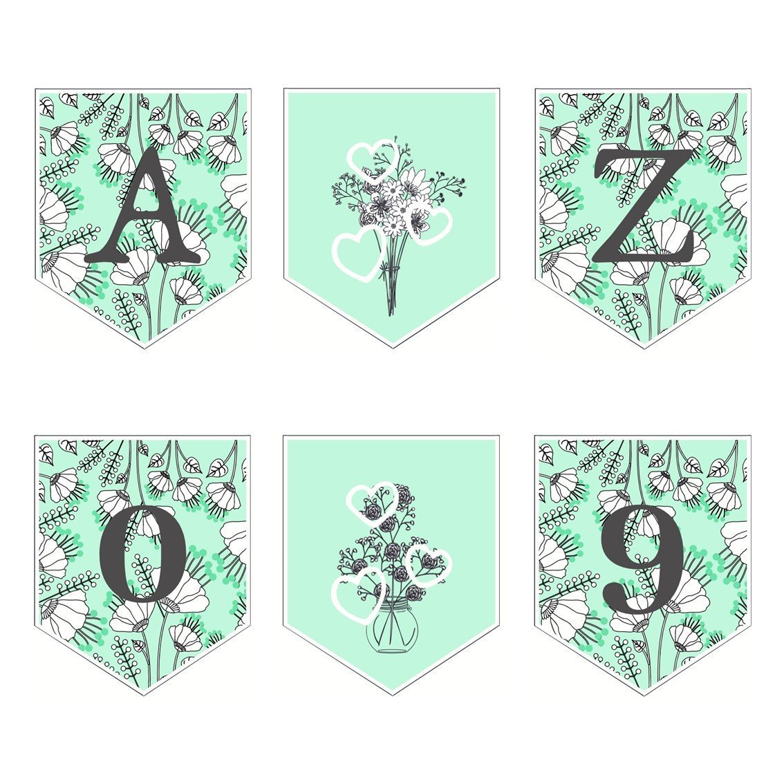 DIY Wimpelkette Clipart - Banner zum Selbstausdrucken - Suzu Papers