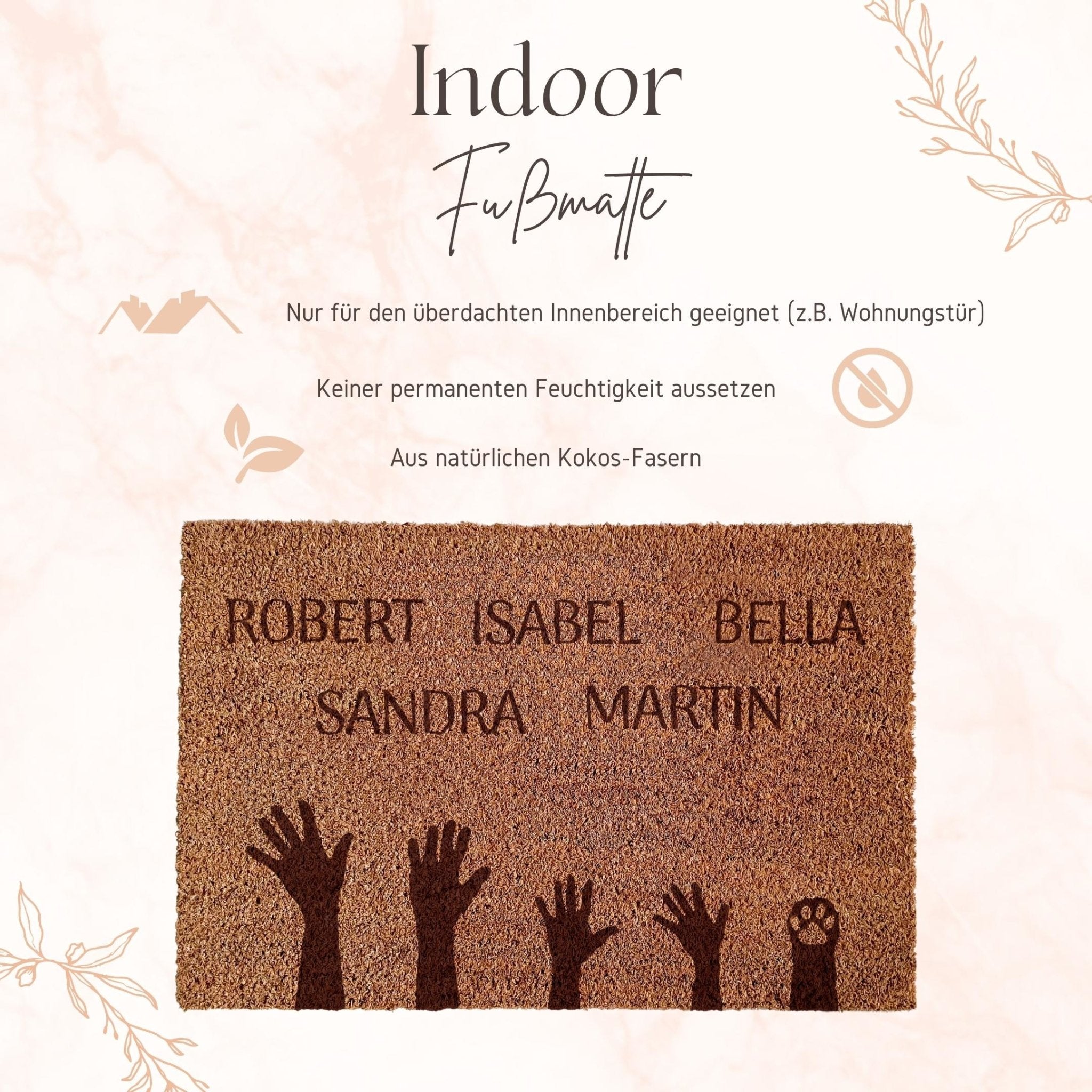 Fußmatte mit Namen und Pfoten - Suzu Papers