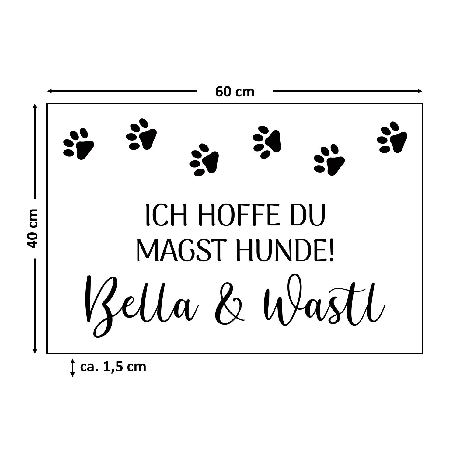 Fußmatte Hund personalisiert - Suzu Papers
