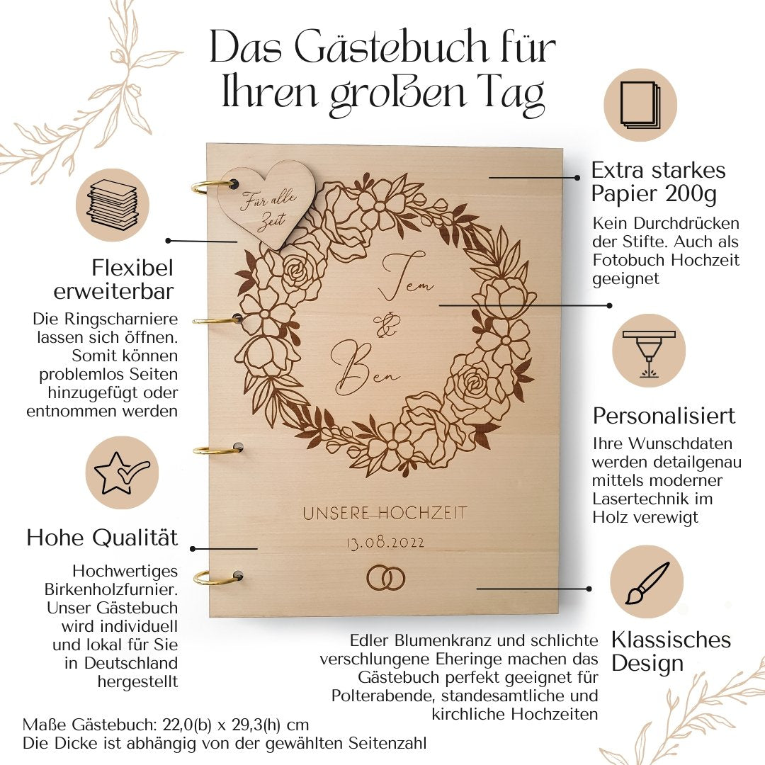 Gästebuch Hochzeit Holz - Suzu Papers