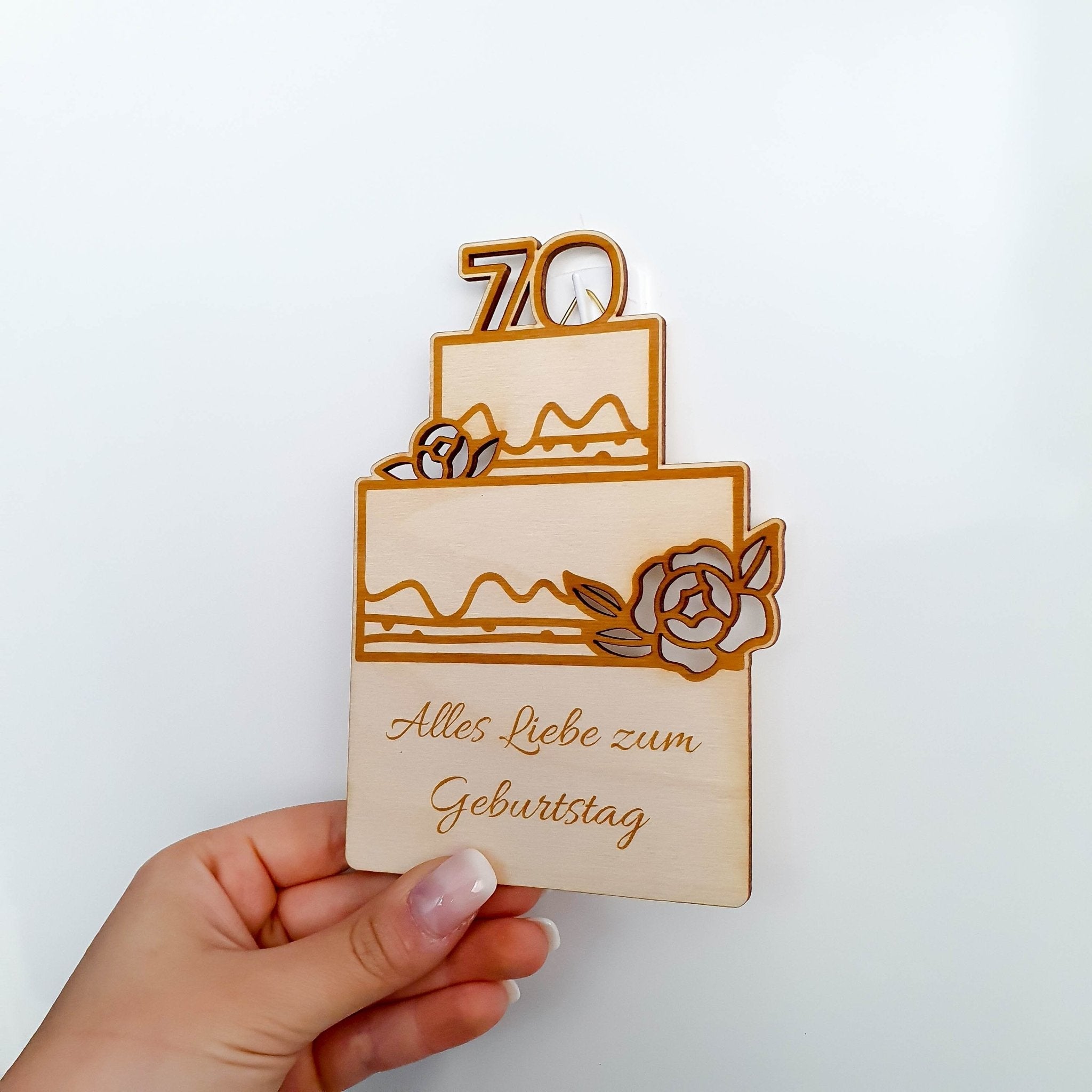 Geburtstagskarte Holz - Suzu Papers