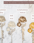 Holzblume Deko personalisiert - Blumen Valentinstag Geschenk für sie - Suzu Papers