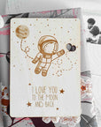 I love you to the moon and back - Geburtstag und Valentinstag Karte - Suzu Papers