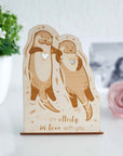 Otter Karte - Valentinstag Geschenk aus Holz - Grußkarte Valentinstag - Suzu Papers