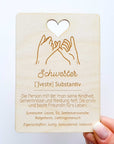 Geburtstagskarte Schwester personalisiert aus Holz - Suzu Papers