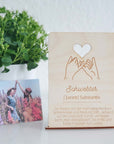 Geburtstagskarte Schwester personalisiert aus Holz - Suzu Papers