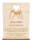 Geburtstagskarte Schwester personalisiert aus Holz - Suzu Papers