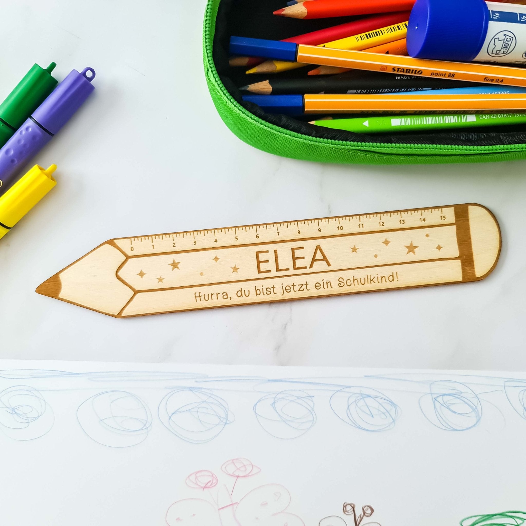 Lineal Schulanfang - Personalisierte Geschenke Schulanfang - Suzu Papers