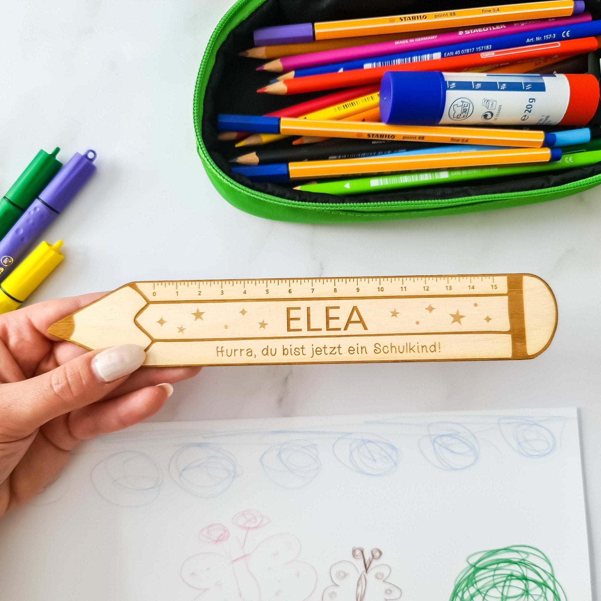 Lineal Schulanfang - Personalisierte Geschenke Schulanfang - Suzu Papers