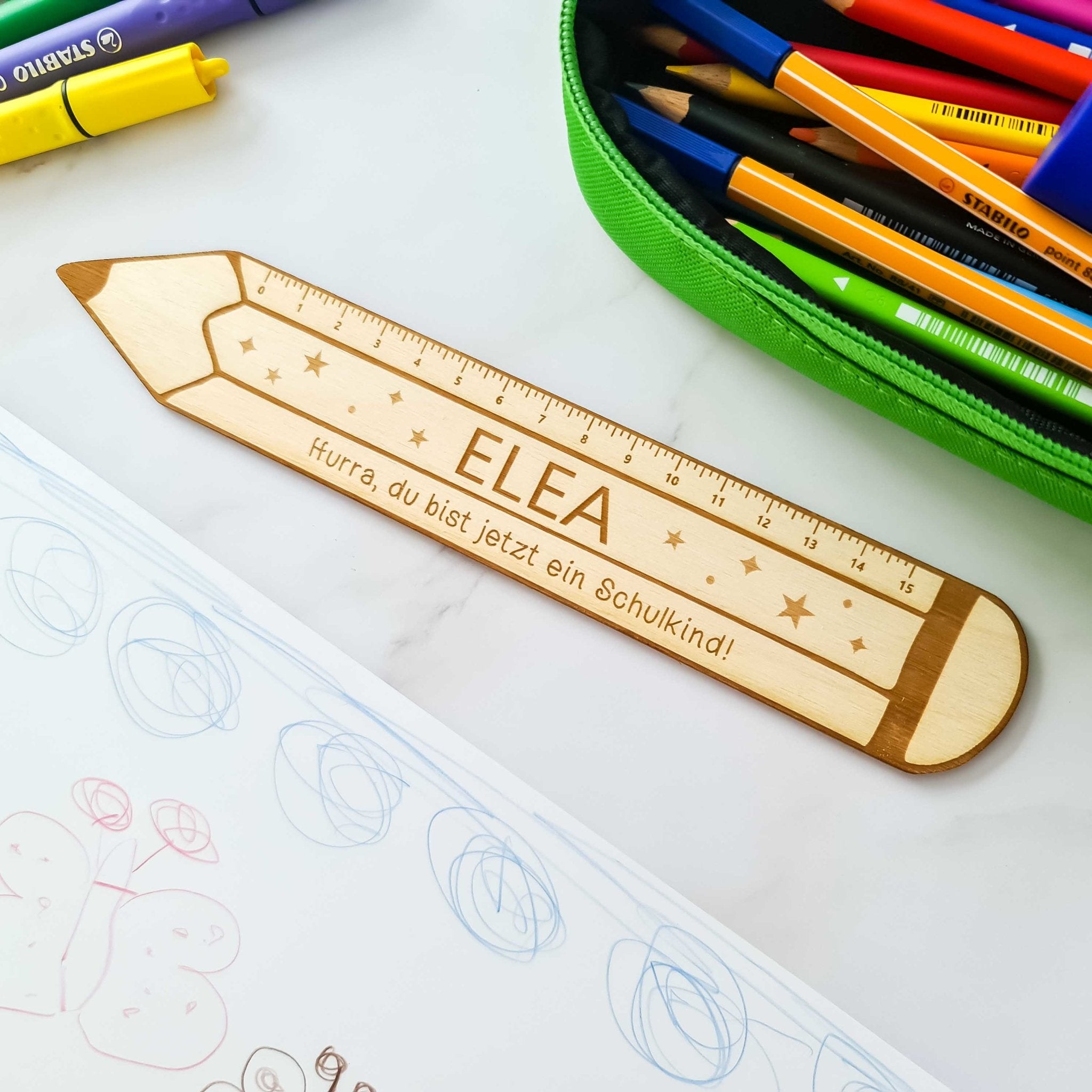 Lineal Schulanfang - Personalisierte Geschenke Schulanfang - Suzu Papers