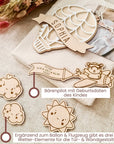 Meilensteinkarten Baby Holz 1-12 Monate personalisiert - Suzu Papers