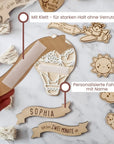 Meilensteinkarten Baby Holz 1-12 Monate personalisiert - Suzu Papers