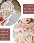 Meilensteinkarten Baby Holz 1-12 Monate personalisiert - Suzu Papers