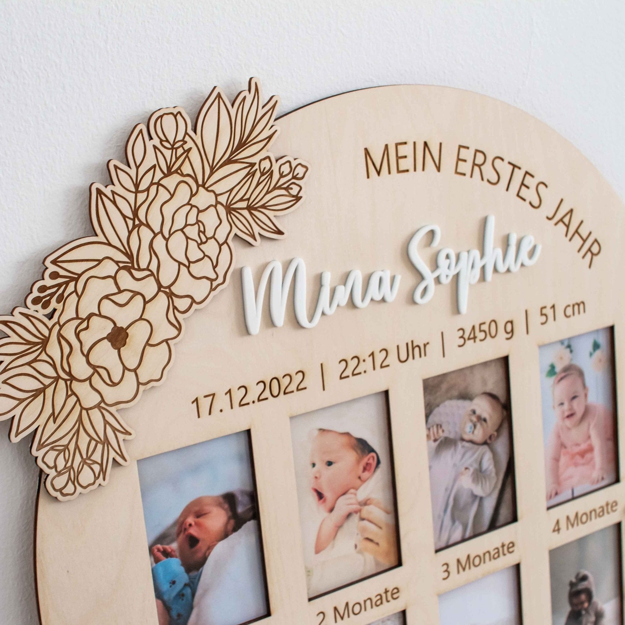 Mein erstes Jahr Bilderrahmen - Baby Bilderrahmen - Suzu Papers