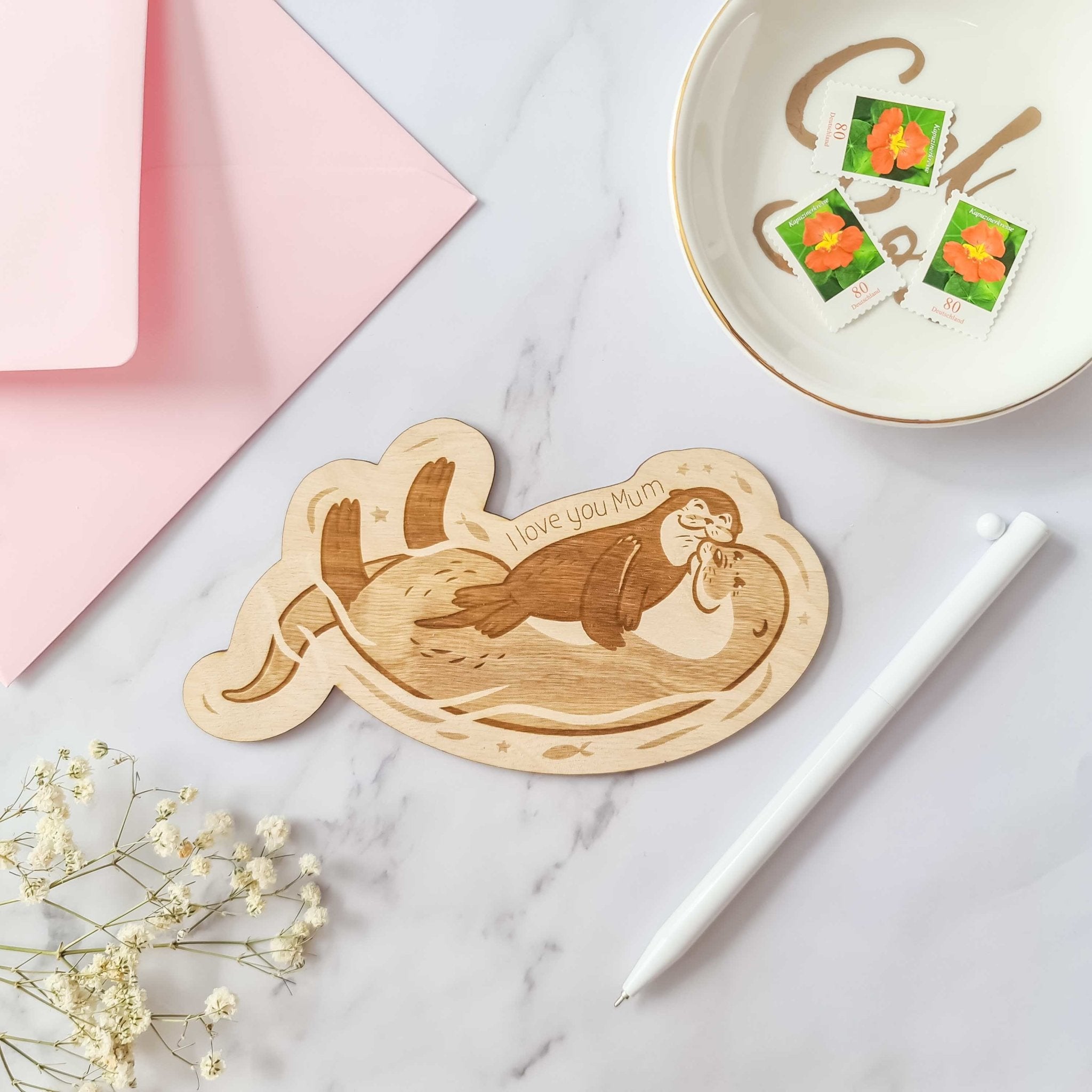 Muttertagskarte Otter-Mama - Suzu Papers