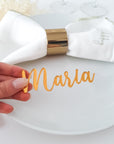 Platzkarte aus Acrylgold mit individuellen Namen - Suzu Papers