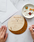 Trauerkarte Sternenkind aus Holz - Sternenkind Andenken - Suzu Papers
