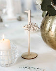 Tischnummern Hochzeit Holz mit Blumen Motiv für Sitzplan - Suzu Papers