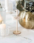Tischnummern Hochzeit Holz mit Blumen Motiv für Sitzplan - Suzu Papers