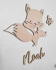 Türschild Kinderzimmer Holz mit Fuchs-Motiv - Suzu Papers