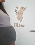 Türschild Name Kinderzimmer mit Hase-Motiv - Suzu Papers