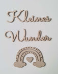 Wanddeko Kinderzimmer Holz - Kleines Wunder mit Regenbogen-Motiv - Suzu Papers