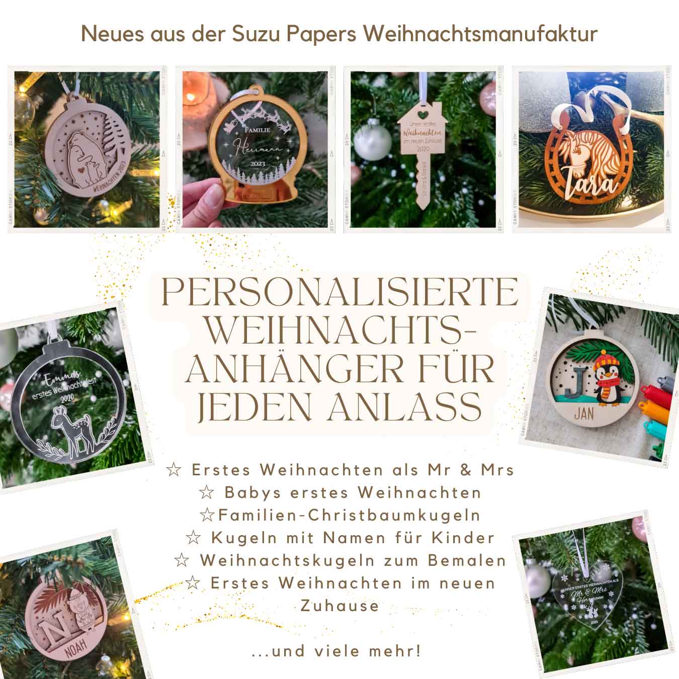 Weihnachtsanhänger - Geschenke für Mitarbeiter zur Weihnachtsfeier - Suzu Papers