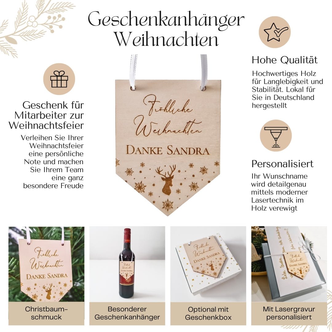 Weihnachtsanhänger - Geschenke für Mitarbeiter zur Weihnachtsfeier - Suzu Papers