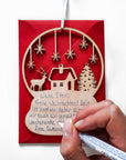 Weihnachtskugel Anhänger mit Schneekugel-Motiv - Suzu Papers
