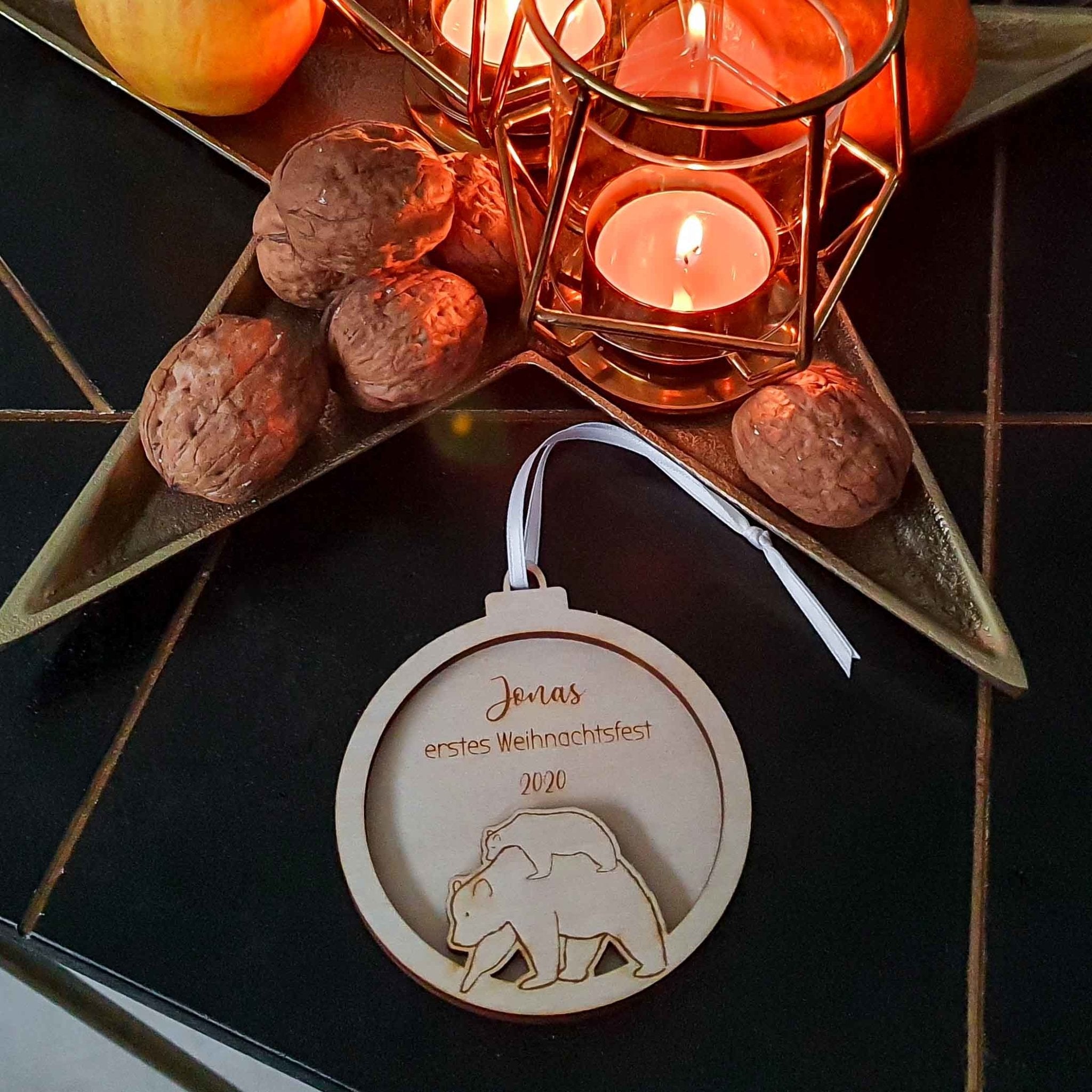 Weihnachtskugel mein erstes Weihnachten mit Bär-Motiv - Suzu Papers