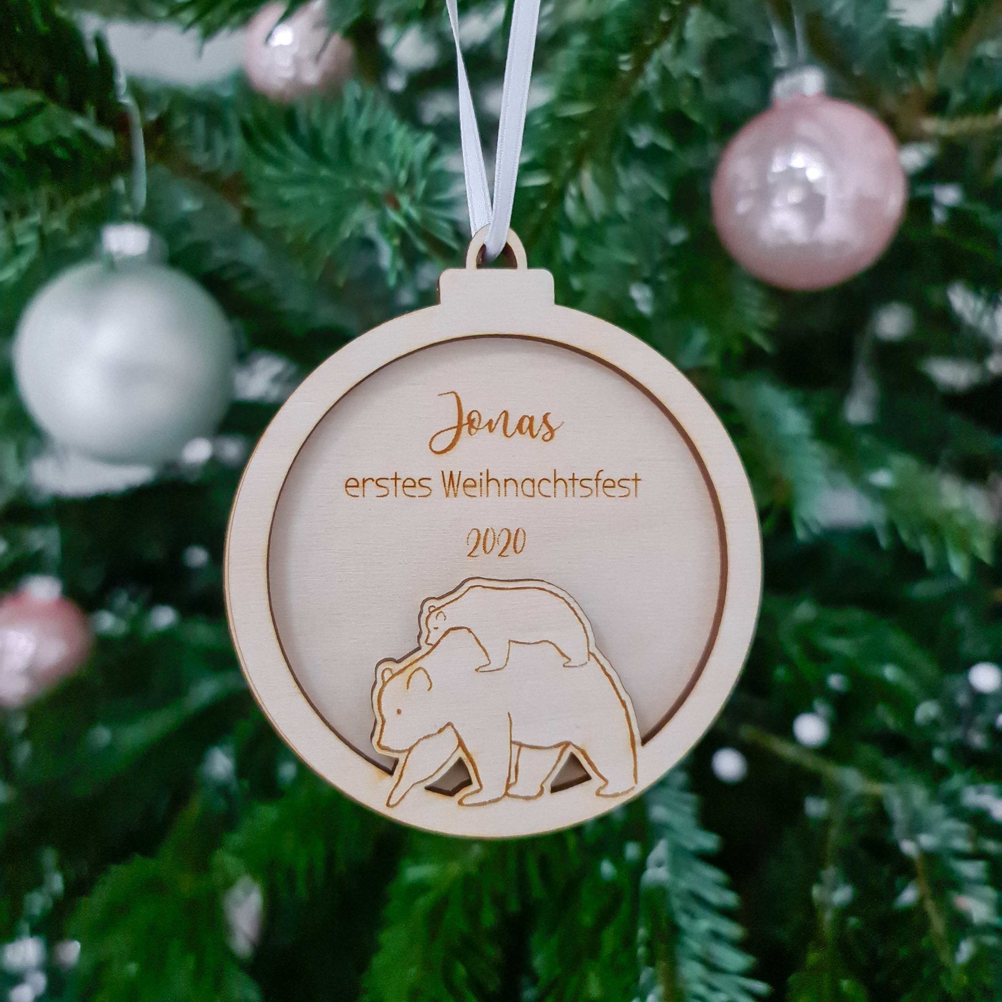 Weihnachtskugel mein erstes Weihnachten mit Bär-Motiv - Suzu Papers